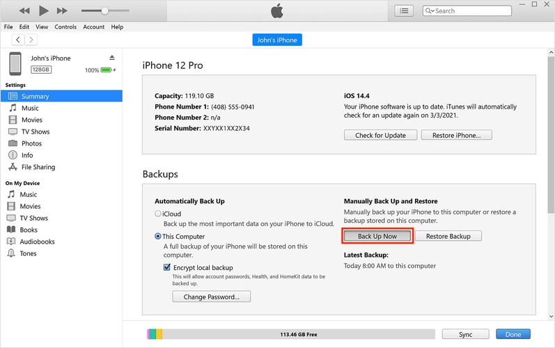 Iphone Backup Via Itunes on Pc
