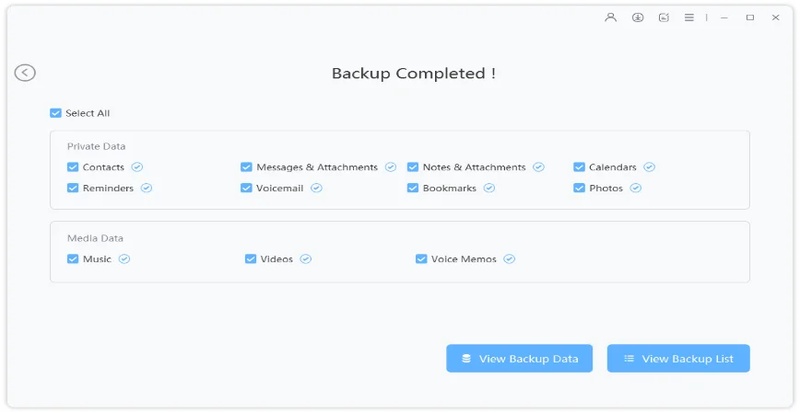 Select Backup Items and View Data