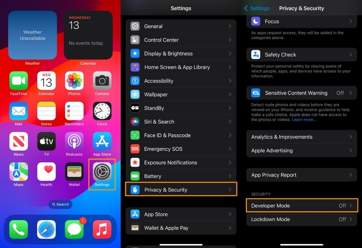 Activate Developer Mode and Restart