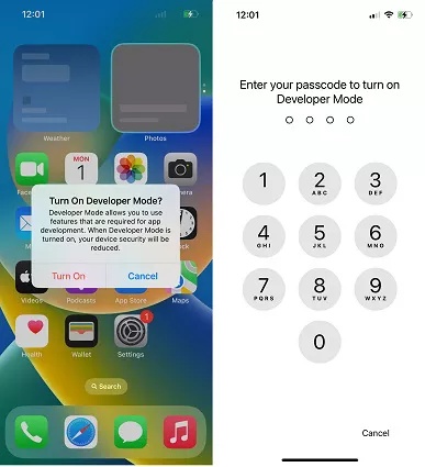 Confirm Restart by Entering Passcode
