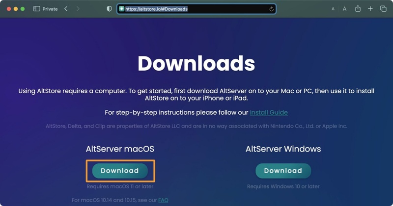 Downloading and Installing Altserver