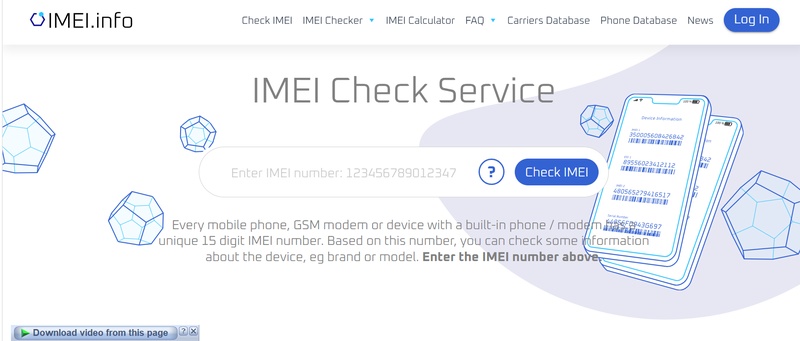 Enter Imei on Checking Sites