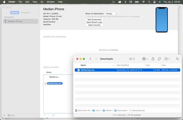 Install App Via Ipa or Source