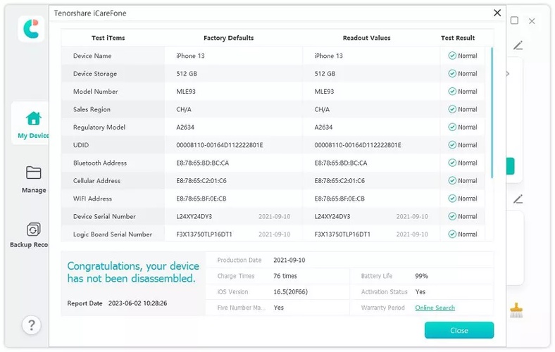 Table Showing All Statuses As Normal