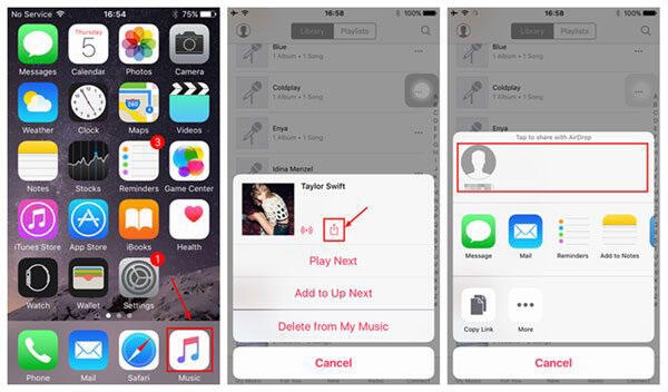 Choosing Mac from Airdrop List