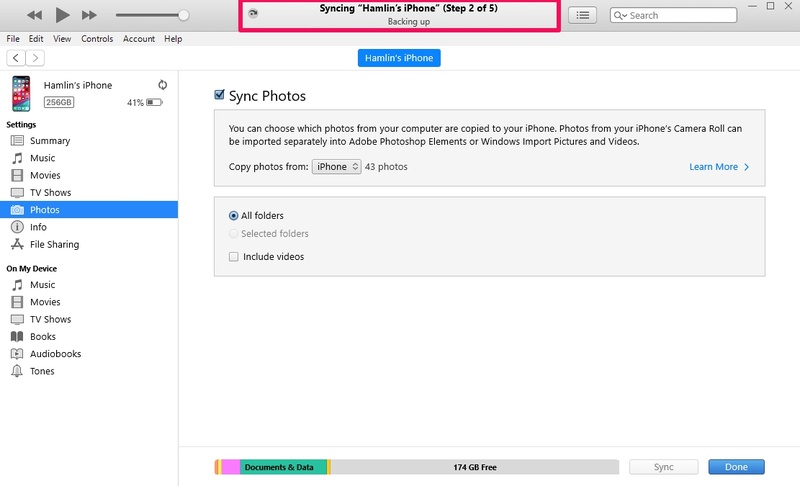 Itunes Syncing Iphone Backup
