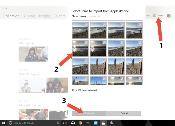 Open Photos App and Tap Import