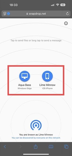 Open Snapdrop.net to Connect Devices