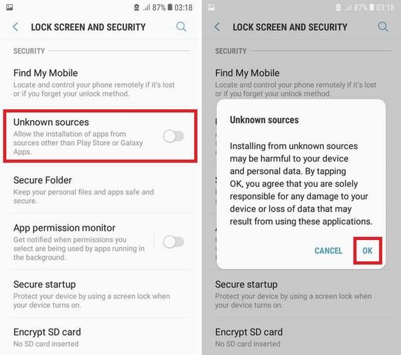Enable Unknown Sources in Settings