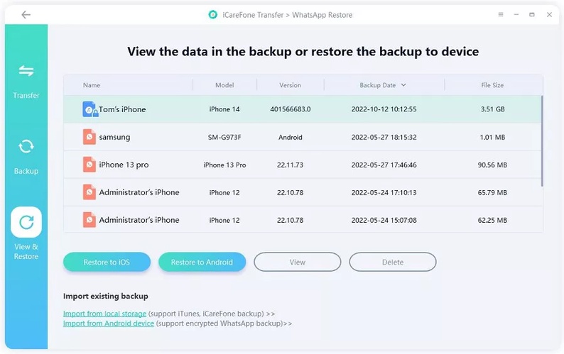 Restoring Phone Backup from Computer