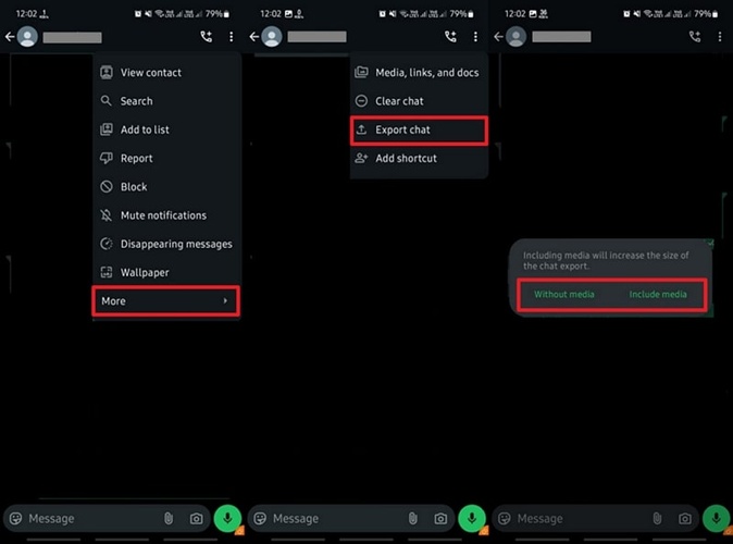 Choose Media Option Then Send Chat