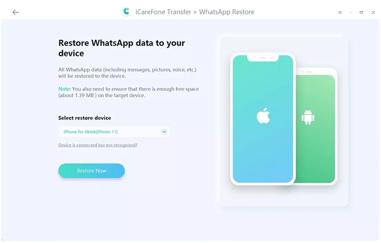 Restore to Ios and Connect Iphone