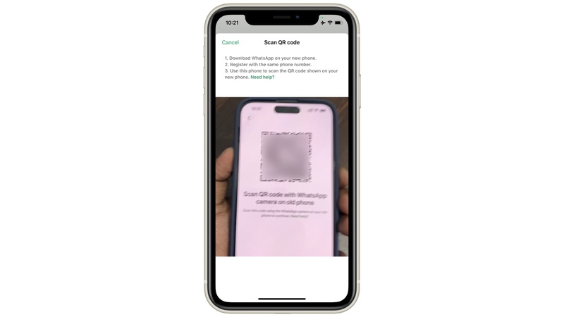 Scanning Qr Code for Whatsapp Transfer