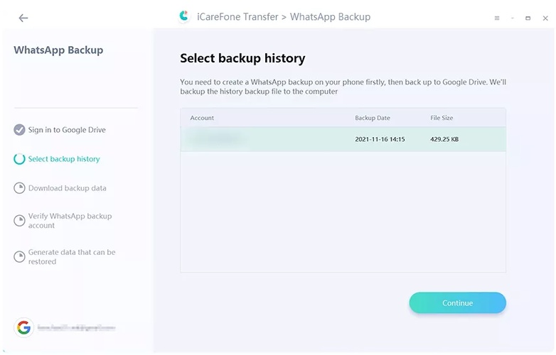 Select Backup Download Verify Whatsapp