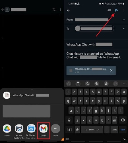 Send Chat File Via Email