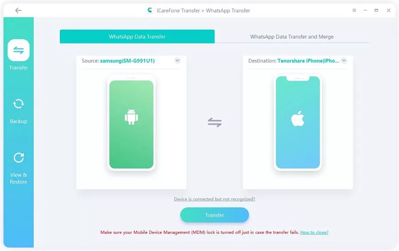 Transferring Data Between Two Connected Phones