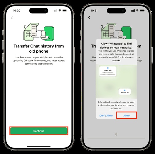 Transferring Whatsapp to New Iphone