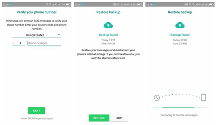 Verify Phone and Restore Backup
