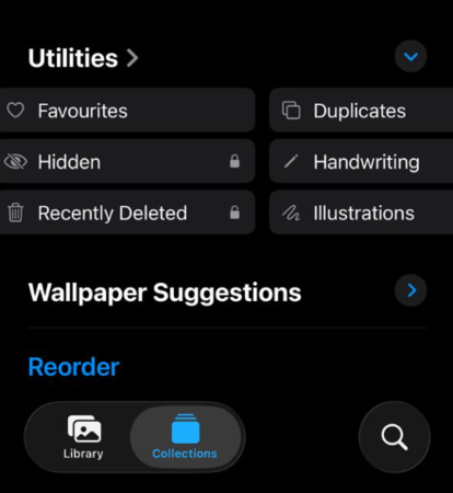 進入 iPhone 內建的重複項目相簿以合併相同或高度相似的照片
