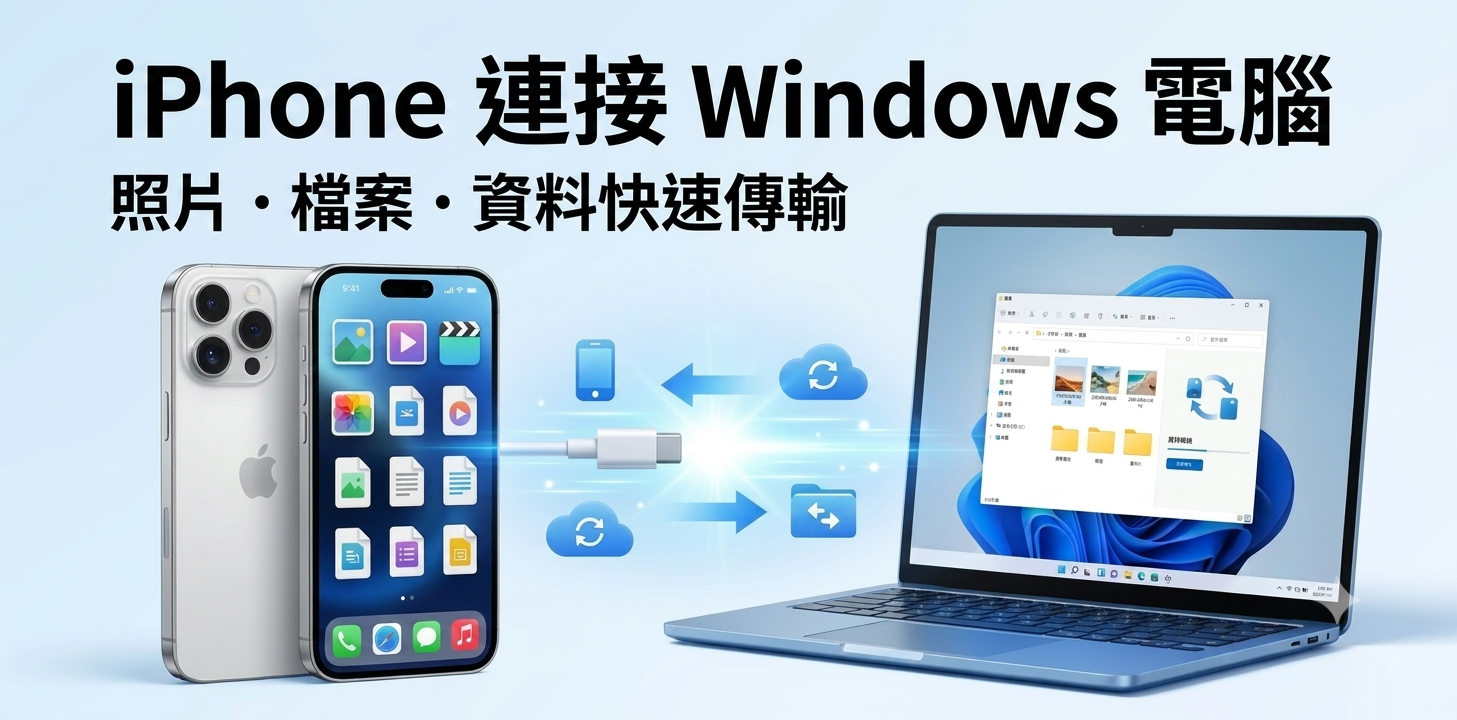 iPhone 連接 Windows 電腦 傳輸照片 備份資料